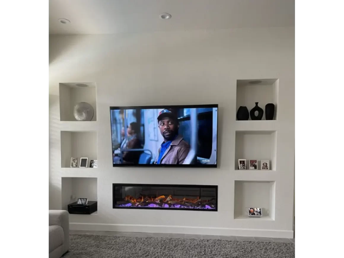 TV above electric Fireplace