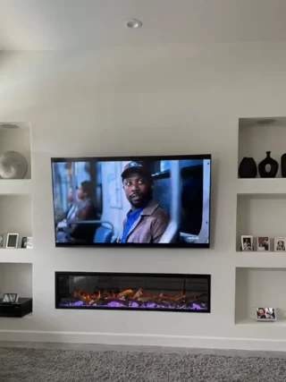 TV above electric Fireplace